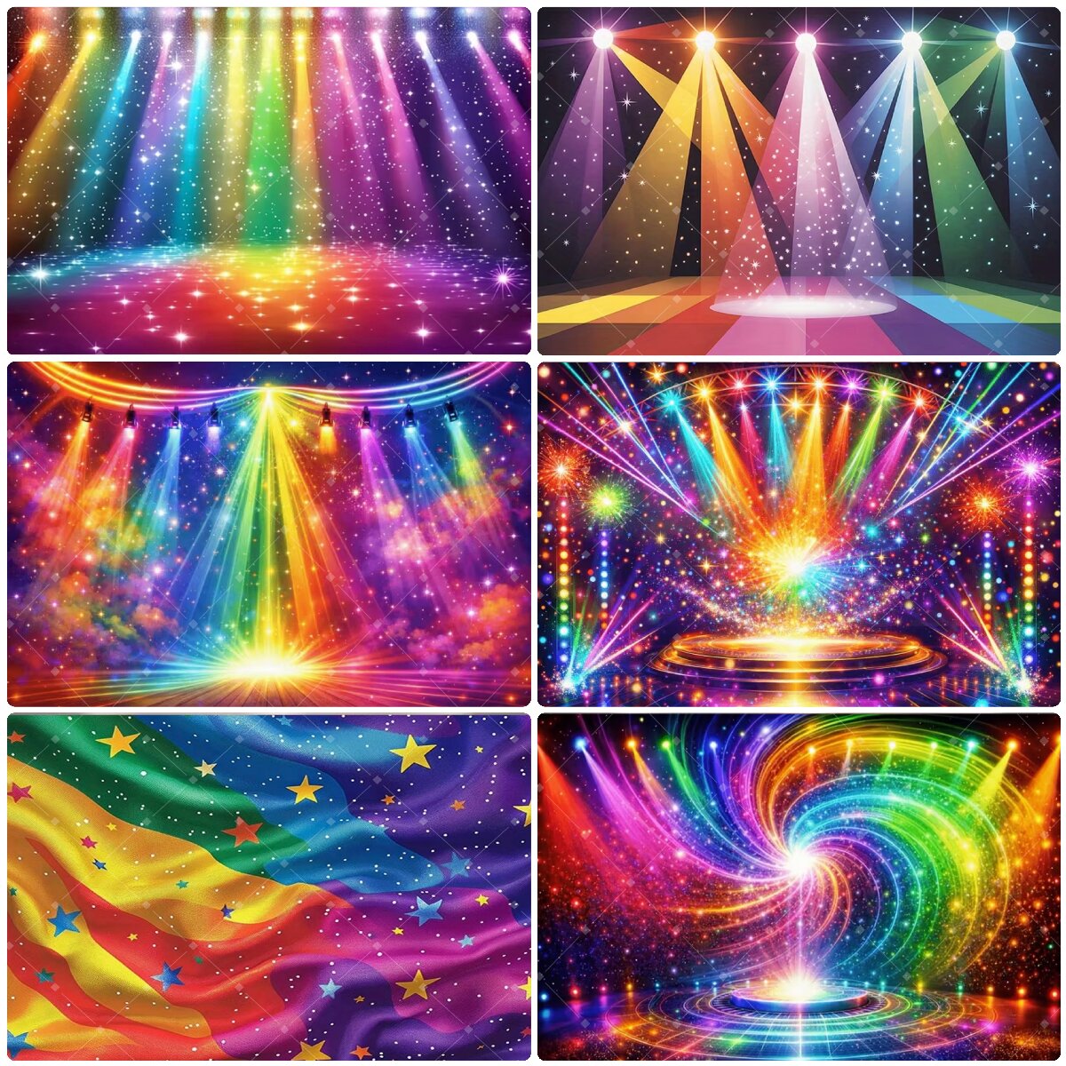 Photography Lighting Color - خلفية إضاءة مسرحية ملونة بألوان قوس