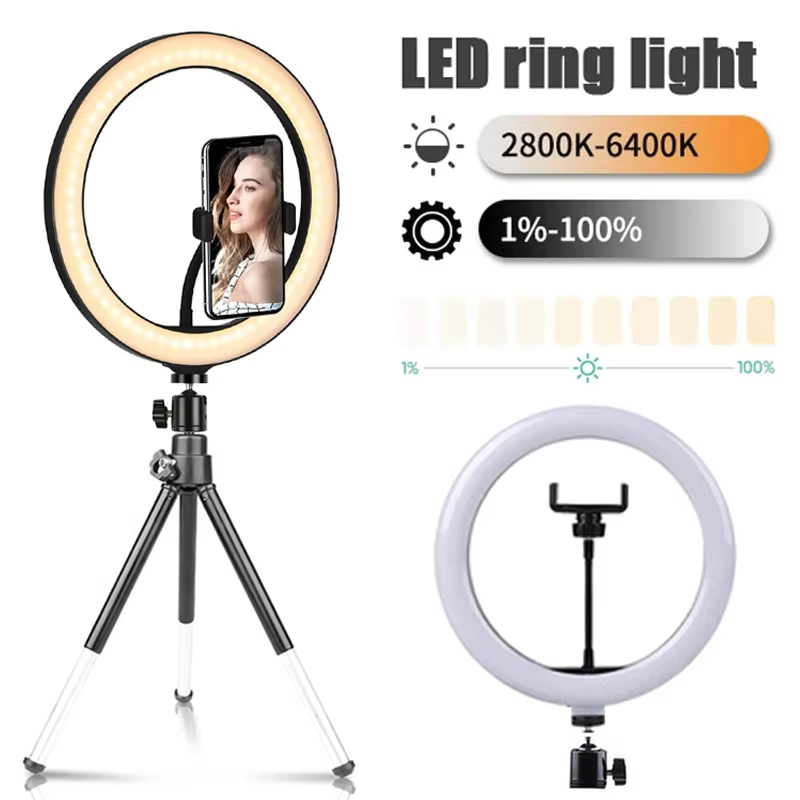 Photography Lighting Ring - إضاءة حلقية للسيلفي مقاس 10 بوصات،