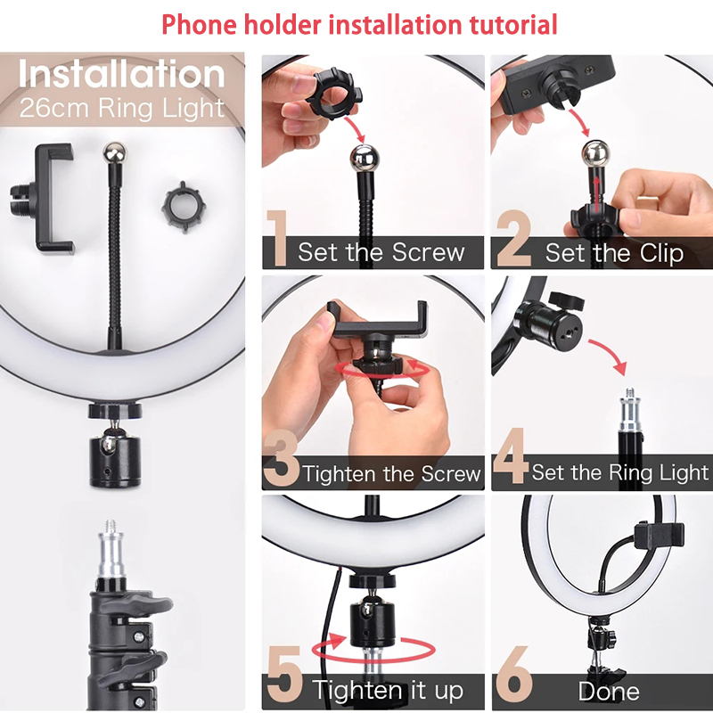 إضاءة حلقية للسيلفي بحجم 16/26 - مراجعة Photography Lighting Ring وسعره