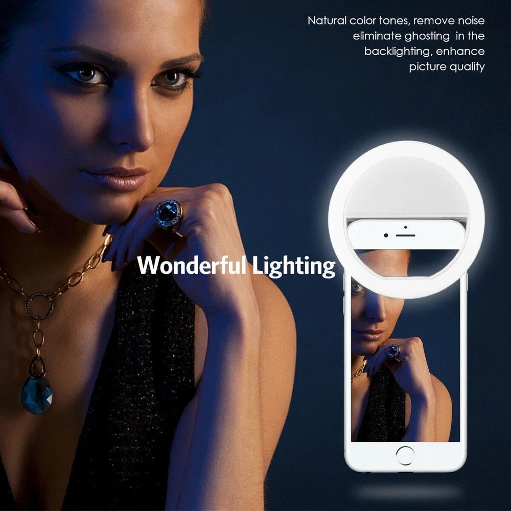 حلقة سيلفي ليد قابلة لإعادة ال - مراجعة Photography Lighting Ring وسعره