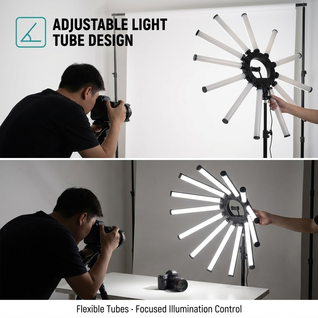 طقم إضاءة تصوير متعدد الأنابيب - مراجعة Photography Lighting Ring وسعره